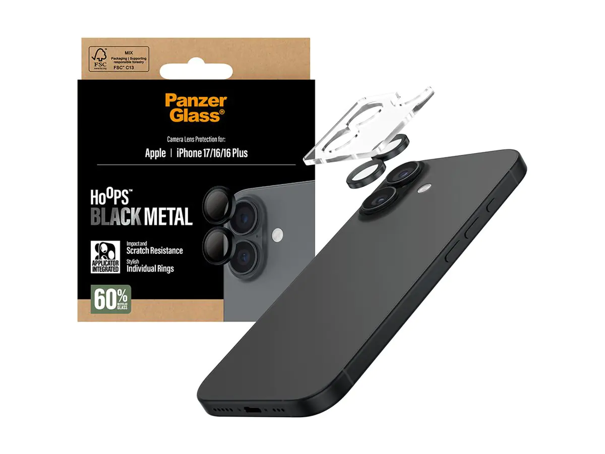 PanzerGlass Hoops schwarz Kameraschutz iPhone 17 16 16 Plus