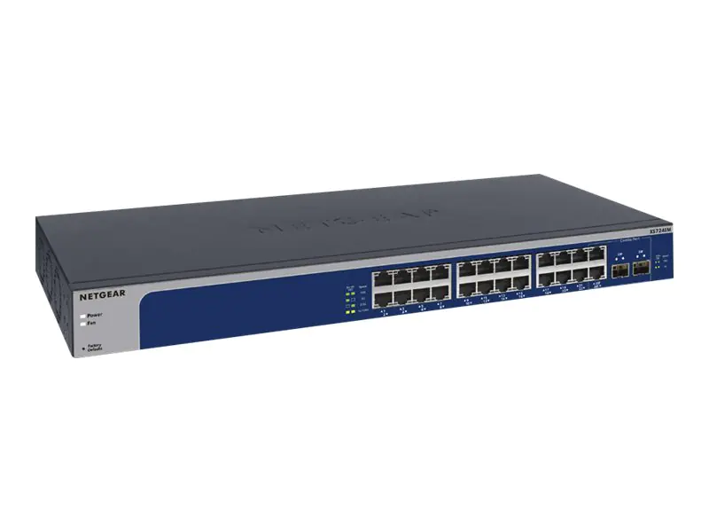 NETGEAR Plus XS724EM - Switch - Smart - 22 x 100/1000/2.5G/5G/10GBase-T + 2 x C 10 G-Bit SFP+ - Desktop, an Rack montierbar