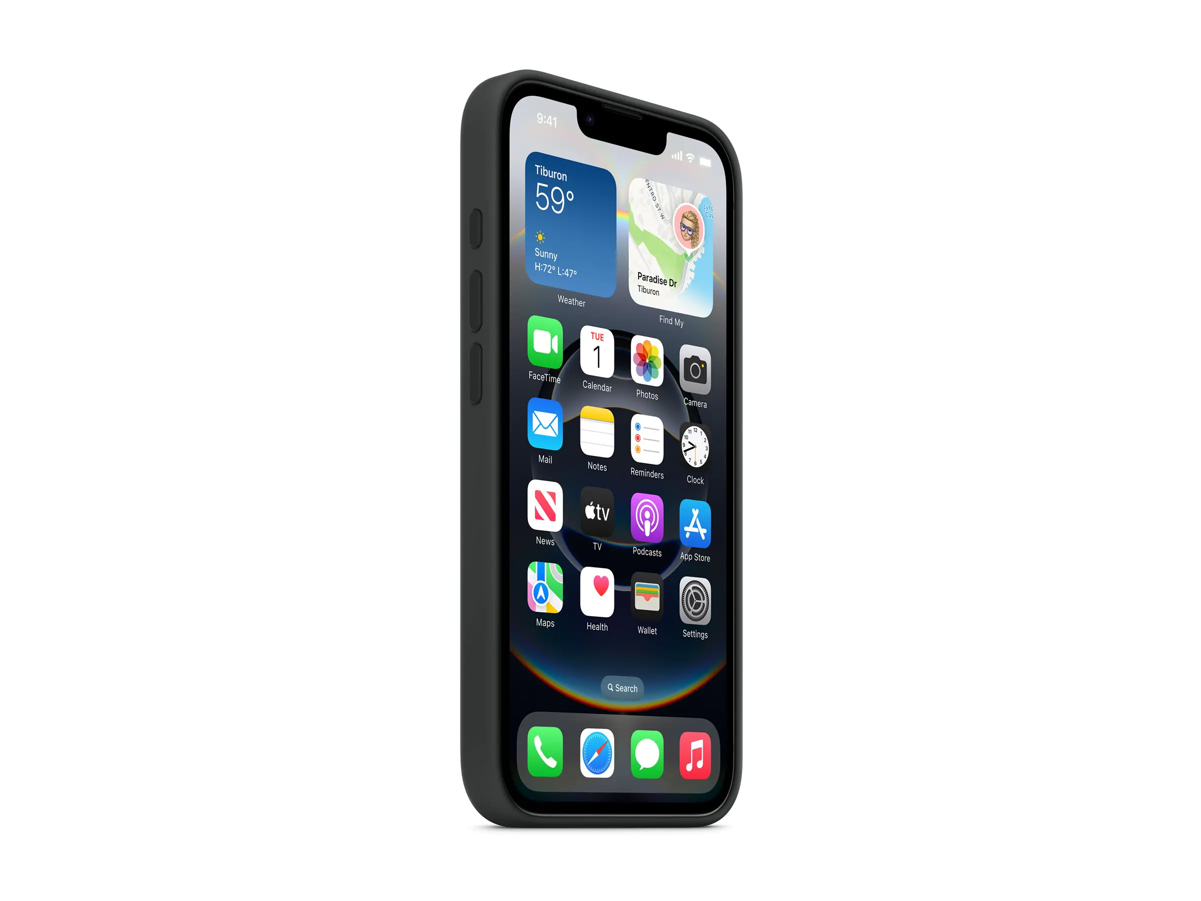 Apple - Hintere Abdeckung für Mobiltelefon - Silikon - Schwarz - für iPhone 16e
