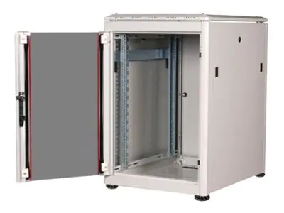 Equip Dynamic Flex Line - Schrank Netzwerkschrank - 600x800 mm, mit Glastür, abnehmbare und abschließbare Paneele, montiert - freistehend - Hellgrau, RAL 7035 - 16U - 48.3 cm (19") EDF-16-6080-G-BMAA