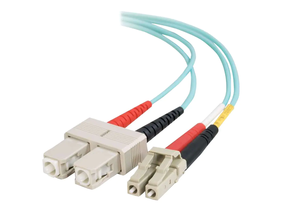 C2G LC-SC 10Gb 50/125 OM3 Duplex Multimode PVC Fiber Optic Cable (LSZH) 85537