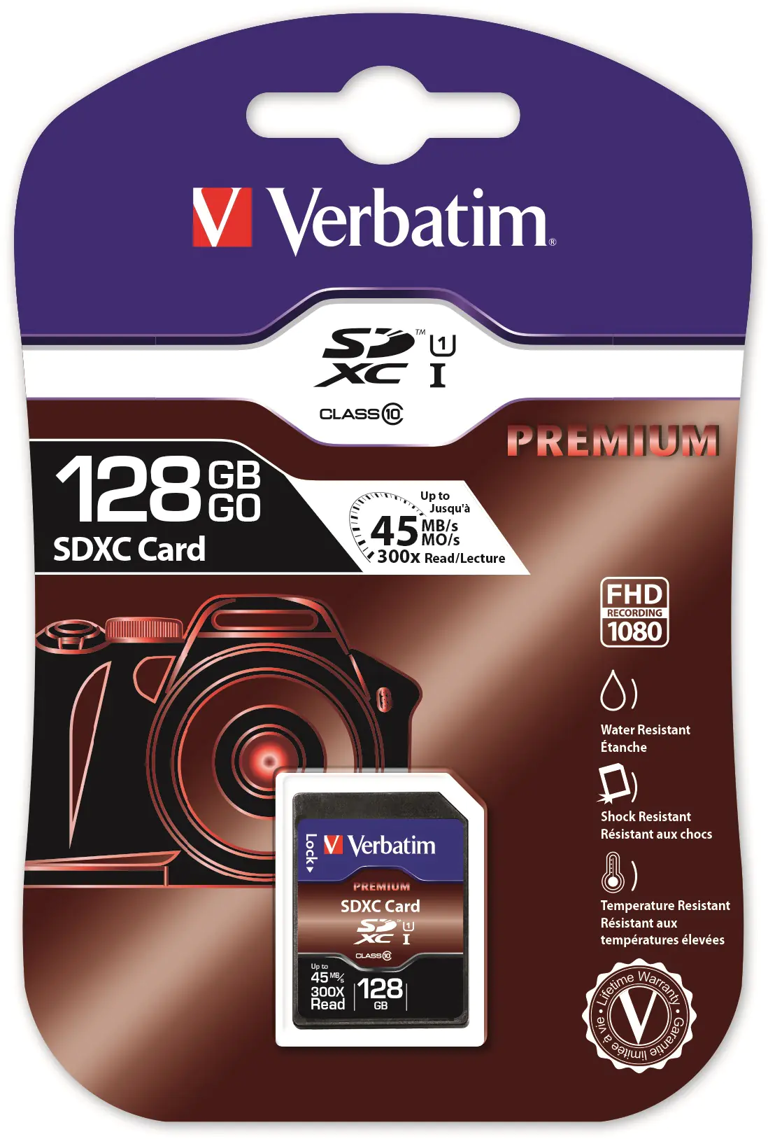 Verbatim Premium - Flash-Speicherkarte - 128 GB - UHS Class 1 / Class10 - 600x - SDXC UHS-I