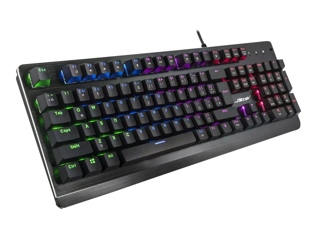 Inter-Tech Nitrox NK-2000ME - Tastatur - Hintergrundbeleuchtung - USB - QWERTY - Polished Aluminum - retail