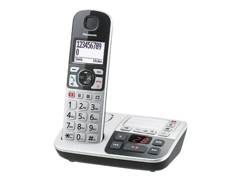 Panasonic KX-TGE520 - Schnurlostelefon - Anrufbeantworter mit Rufnummernanzeige - DECT\GAP - Schwarz, Silber
