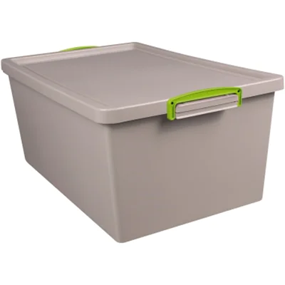 Really Useful Box Aufbewahrungsbox Recycling Economie 44 x 28,7 x 69,5 cm (B x H x T) 62l Polypropylen, 100 % recycelt taubengrau