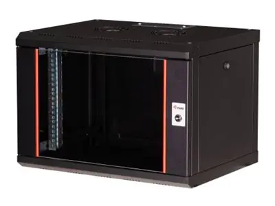 Equip Pro Mount - Schrank Netzwerkschrank - 600x450 mm, with glass door, removable and lockable panels, assembled - geeignet für Wandmontage - Tiefschwarz (RAL 9005) EPM-07-6045-B-CBAA