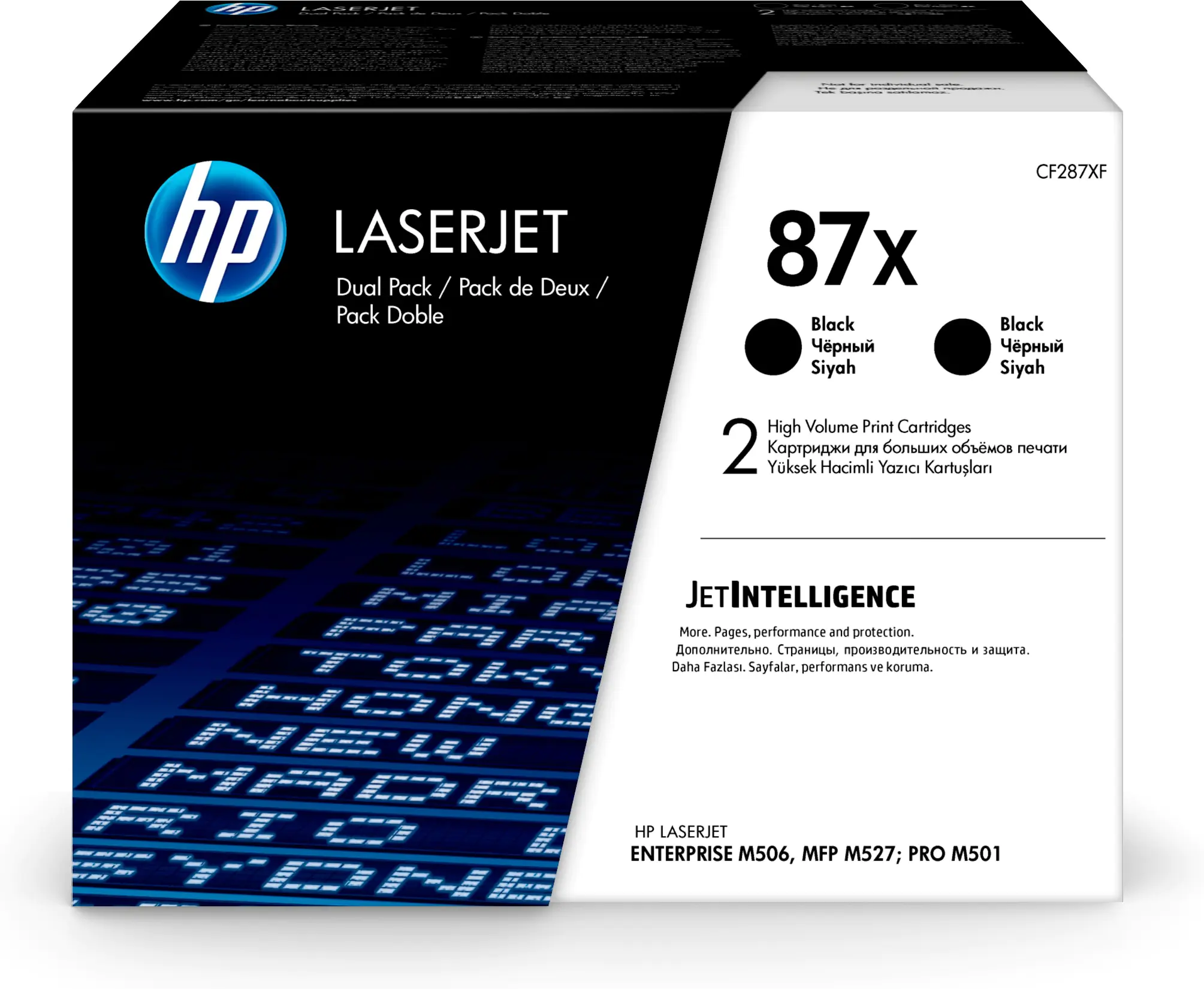 HP 87X - 2er-Pack - Hohe Ergiebigkeit - Schwarz - Original - LaserJet - Tonerpatrone (CF287XD) - für LaserJet Managed E50045; LaserJet Managed Flow MFP E52545