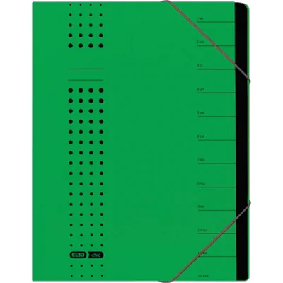 ELBA Ordnungsmappe chic 400002025 DIN A4 7Fächer Karton grün