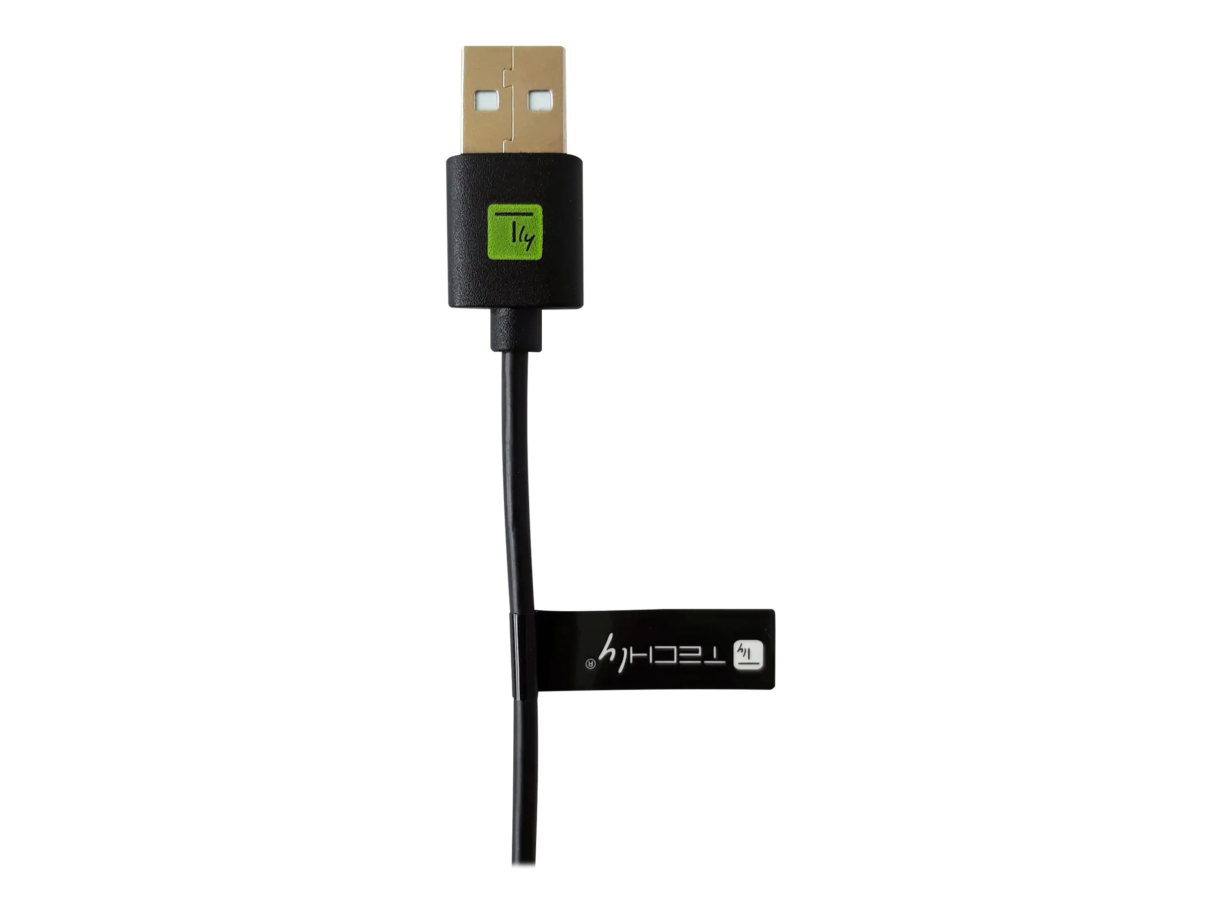 TECHly - USB-Kabel - USB (M) zu 24 pin USB-C (M) - USB 2.0 - 10 cm - Schwarz