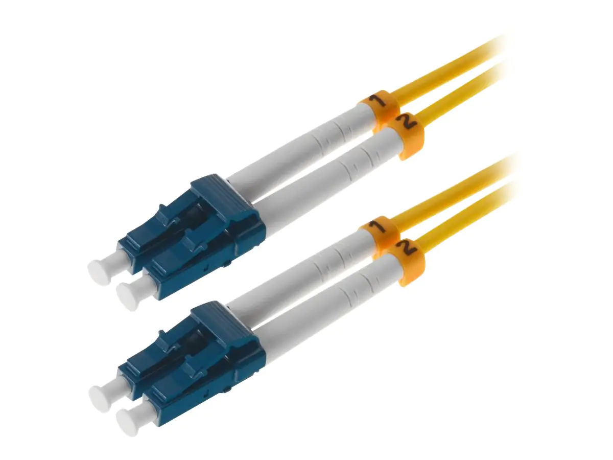 Helos LWL - Patch-Kabel - LC (M) zu LC (M) - 1.5 m - Glasfaser - Duplex - 9/125 Mikrometer - OS2 - Gelb