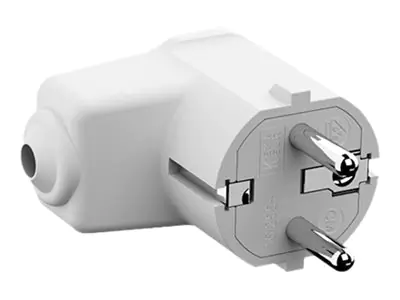 Bachmann - Netzanschluss - CEE 7/7 (S) rechtwinklig - 250 V - 16 A - weiß, RAL 9003