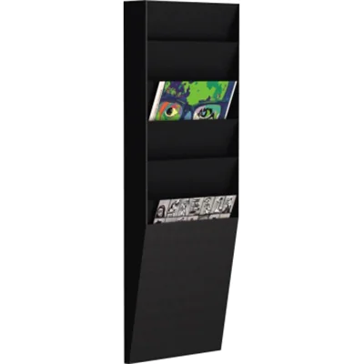 PAPERFLOW A4V1x6.01, Polystyrene, Schwarz, Matte, 6 Regale, Rechteck, 236 mm