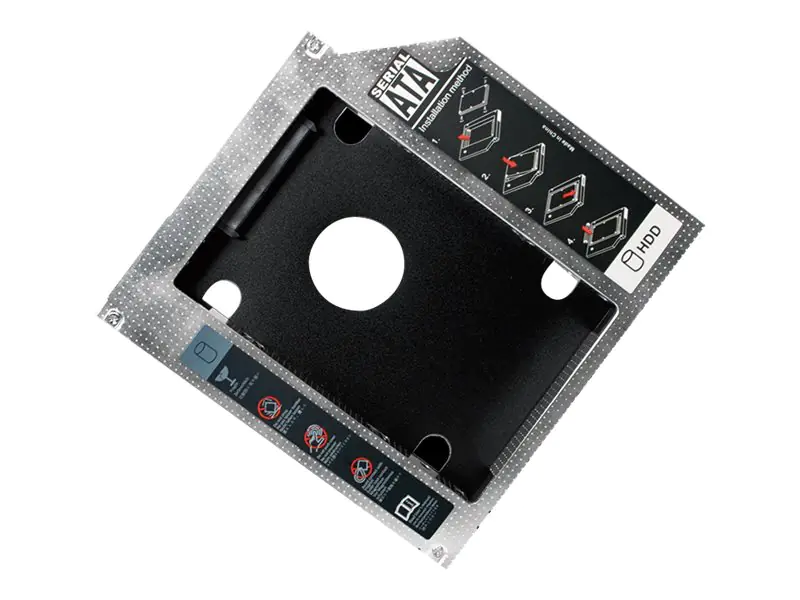 LogiLink 2nd SATA Festplatten Caddy Adapter - Laufwerksschachtadapter - 5,25" Slim Line auf 2,5" (13,3 cm Slim Line auf 6,4 cm)