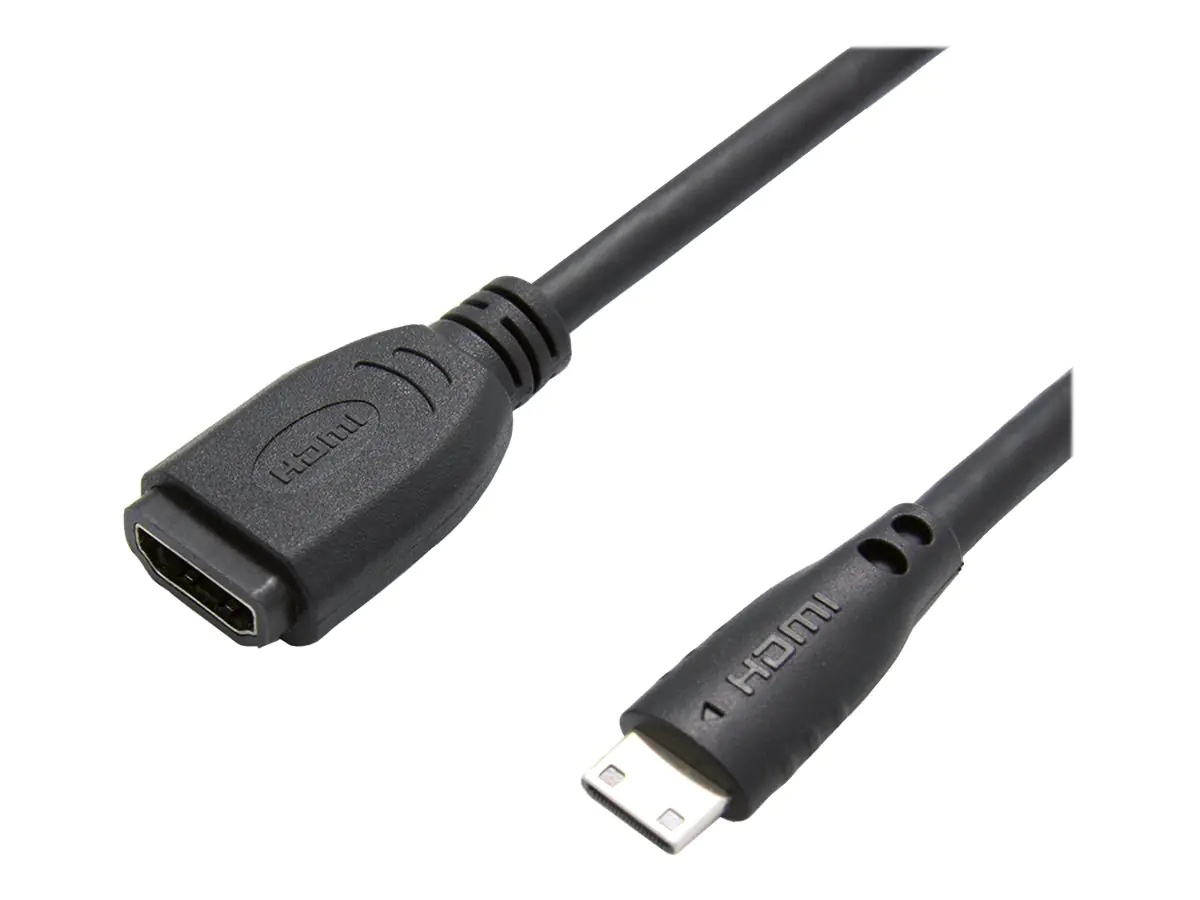 VALUE - HDMI-Adapter - 19 pin mini HDMI Type C männlich zu HDMI weiblich - 15 cm - Schwarz - geformt