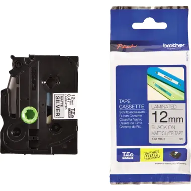 Brother TZe-M931 - Schwarz auf Silber (matt) - Rolle (1,2 cm x 8 m) 1 Kassette(n) laminiertes Band - für Brother PT-D210, D600, H110, H200; P-Touch PT-1005, H107, P900; P-Touch Cube Plus PT-P710