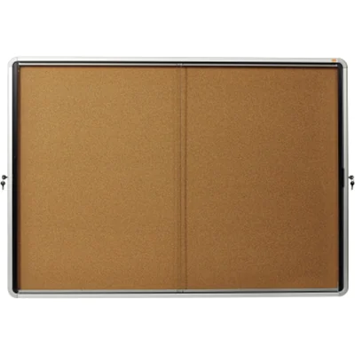 Nobo Schaukasten 1902575 Innen 18xA4 Schiebetür Kork br