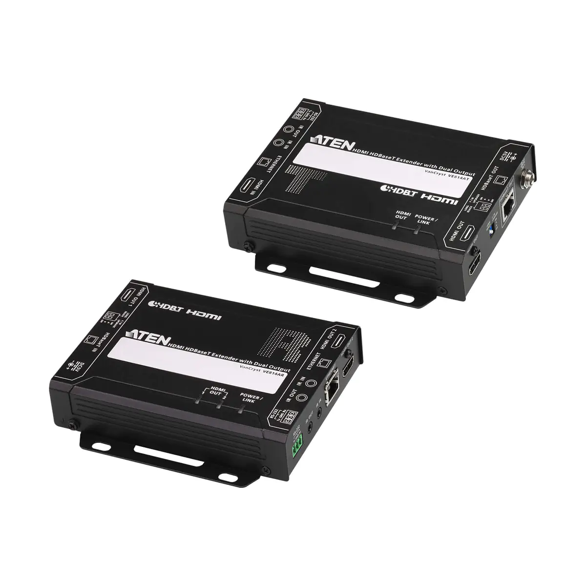 ATEN VanCryst VE814A HDMI HDBaseT Extender with Dual Output - Sender und Empfänger - Video/Audio/Infrarot/seriell/Netzwerkextender - HDBaseT - bis zu 100 m - für ATEN VP2730; VanCryst VM1600A, VM3200, VM5404H, VM6809H