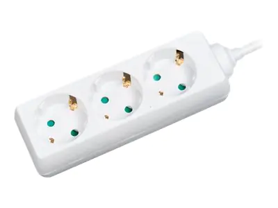 LogiLink - Steckdosenleiste - Wechselstrom 250 V - 3500 Watt - Ausgangsanschlüsse: 3 - 1.4 m Schnur - weiß