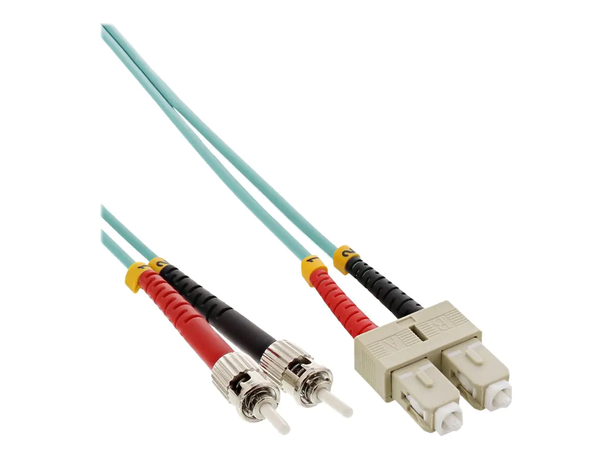 InLine - Patch-Kabel - SC multi-mode (M) zu ST multi-mode (M) - 7.5 m - Glasfaser - Duplex - 50/125 Mikrometer - OM3 - halogenfrei - Türkis