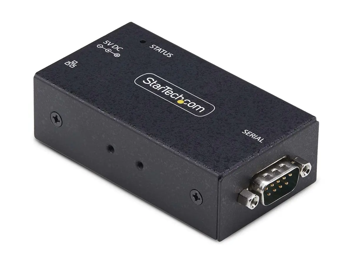 StarTech Serial to Ethernet Adapter, IP LAN to RS232 DB9 Converter - Geräteserver - 100Mb LAN, RS-232 - Wand / DIN-Schienen montierbar - TAA-konform