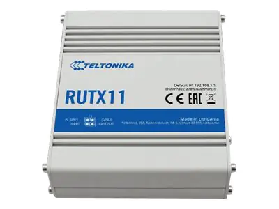 Teltonika RUTX11 - Wireless Router - WWAN 4-Port-Switch - 1GbE - Wi-Fi 5 - Bluetooth - an DIN-Schiene montierbar