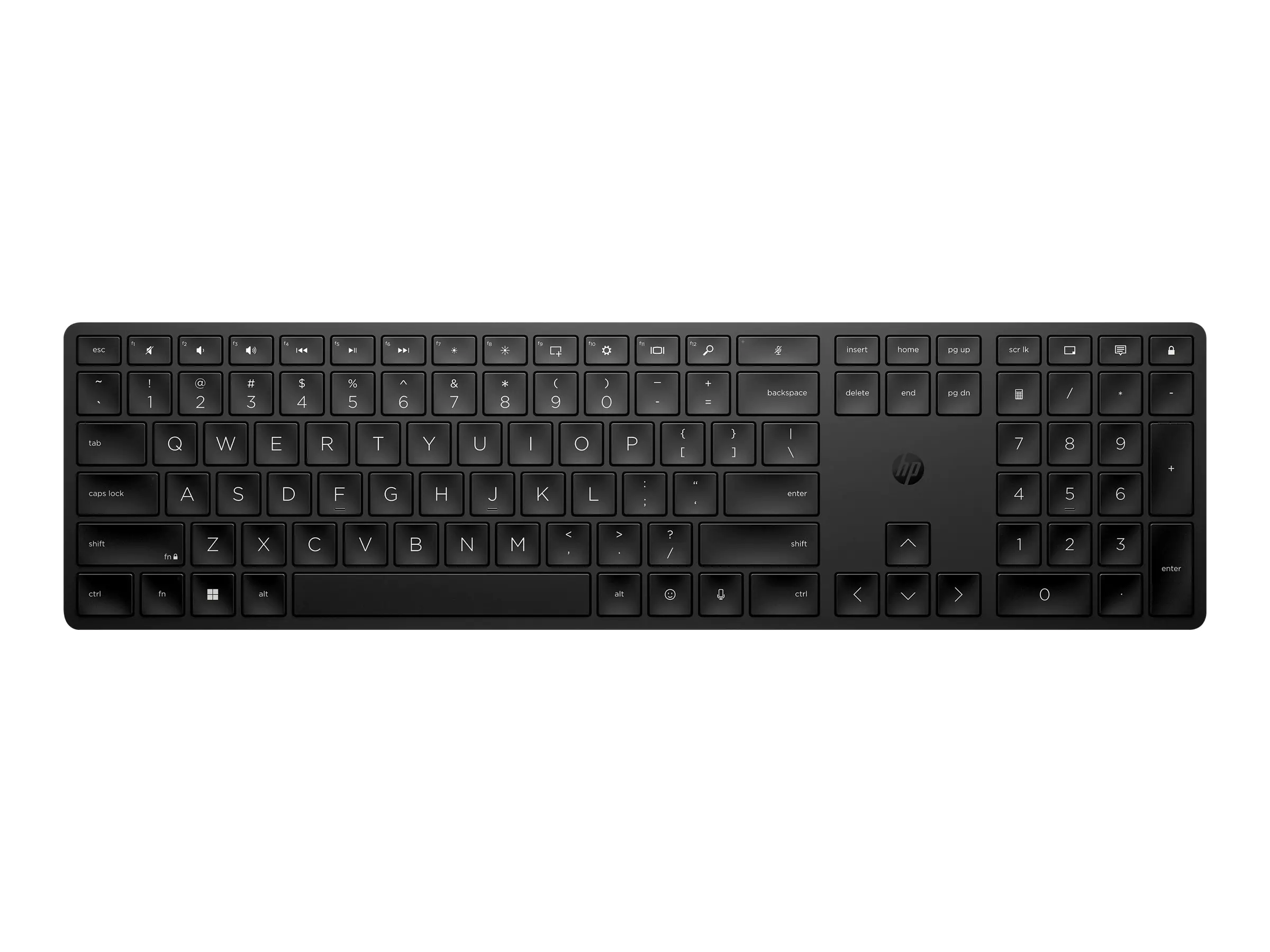 HP 450 - Tastatur - programmierbar - 100% - full size - kabellos - 2.4 GHz - QWERTZ - Deutsch - Schwarz