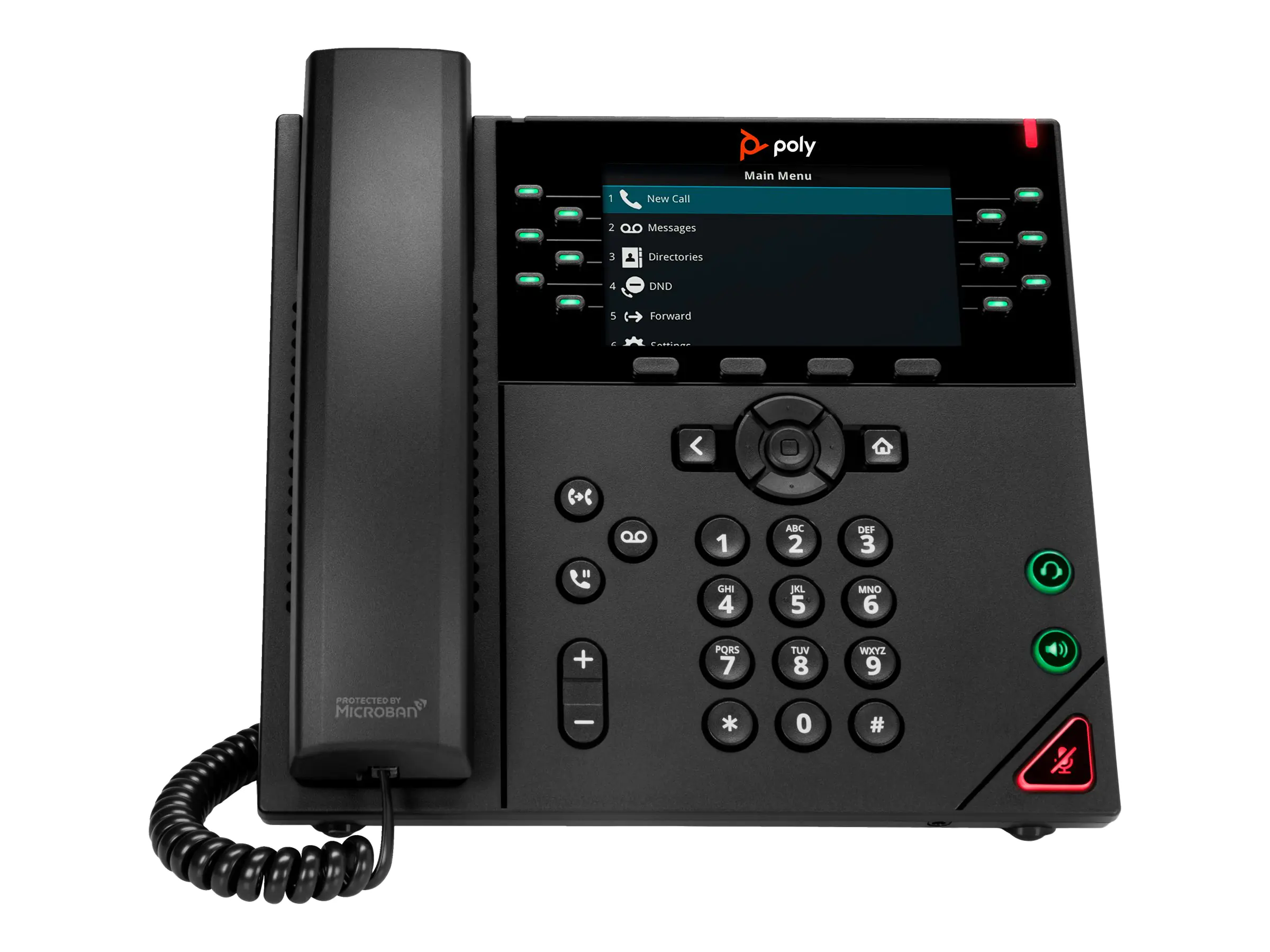 Poly VVX 450 - VoIP-Telefon - dreiweg Anruffunktion - SRTP, SIP, SDP - 12 Leitungen - Schwarz
