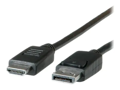 Roline - Adapterkabel - DisplayPort männlich zu HDMI männlich - 2 m - abgeschirmt - Schwarz