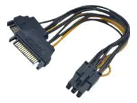 Akasa Netzteil - SATA-Stromstecker (M) zu 6-poliges PCIe Power (M) AK-CBPW13-15