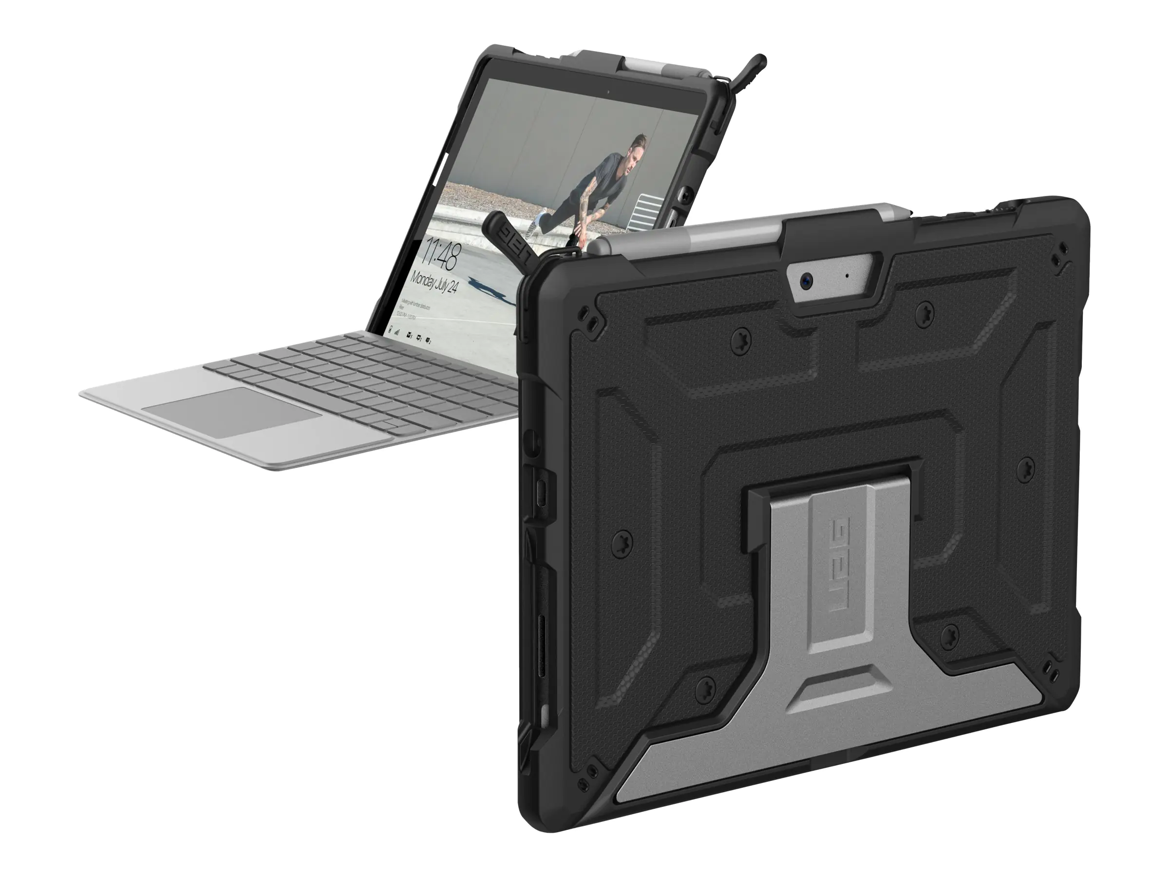 UAG Case for Microsoft Surface Go 3/Go 2/Go [10.5-inch] - Metropolis Black - Hintere Abdeckung für Tablet - widerstandsfähig - Aluminium - Schwarz - 10.5" - für Microsoft Surface Go, Go 2