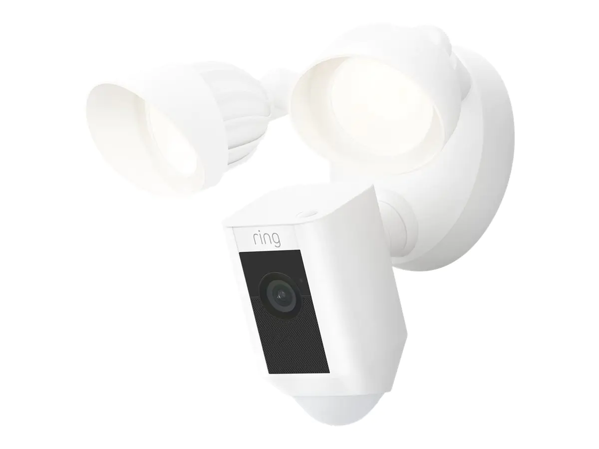 Ring Floodlight Cam Wired Plus - Netzwerk-Überwachungskamera - Außenbereich - wetterfest - Farbe (Tag&Nacht) - 1080p - Audio - drahtlos - Wi-Fi - Wechselstrom 120/230 V