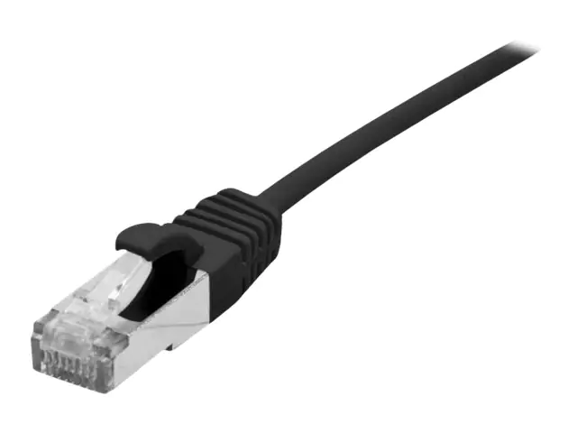 Dexlan - Patch-Kabel - RJ-45 (M) zu RJ-45 (M) - 3 m - 4.8 mm - SFTP - CAT 6a - halogenfrei, ohne Haken - Schwarz