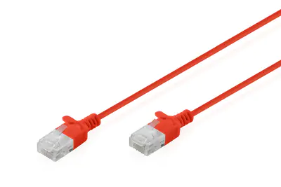 DIGITUS CAT 6 U-UTP Slim Patchkabel, 0,5 m, Rot