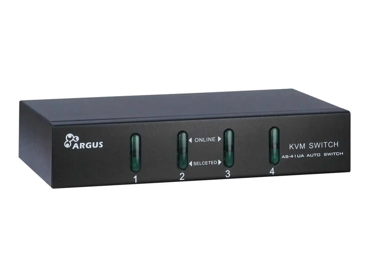 Argus KVM-AS-41UA - KVM-/Audio-Switch - 4 x KVM/Audio - Desktop
