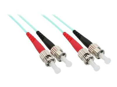 InLine - Patch-Kabel - ST multi-mode (M) zu ST multi-mode (M) - 5 m - Glasfaser - 50/125 Mikrometer - OM3 - halogenfrei - Türkis