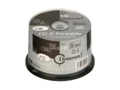 Intenso - 50 x CD-R - 700 MB (80 Min) 52x - mit Tintenstrahldrucker bedruckbare Oberfläche - Spindel