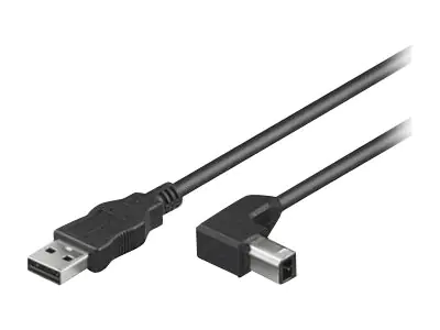 TECHly - USB-Kabel - USB (M) zu USB Typ B (M) gewinkelt - USB 2.0 - 300 V - 3 m - geformt - Schwarz