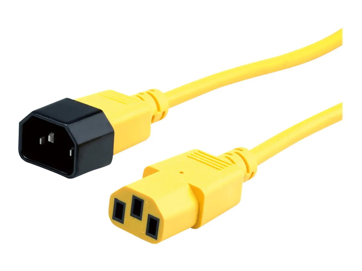 Roline Monitor Power Cable - Spannungsversorgungs-Verlängerungskabel - power IEC 60320 C13 zu IEC 60320 C14 - Wechselstrom 250 V - 10 A - 80 cm - Gelb