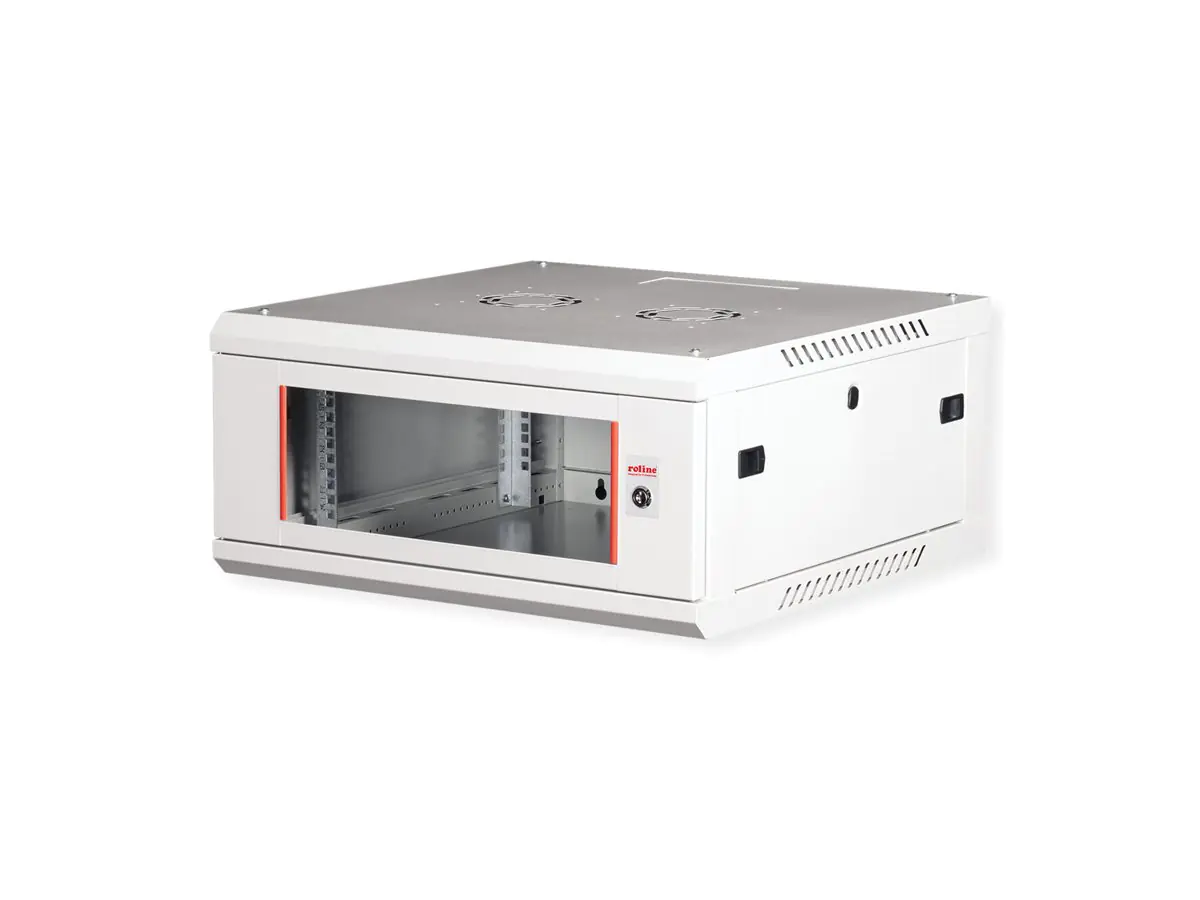 ROLINE Basic Plus - Gehäuse Netzwerkschrank - 600x600 BxT - geeignet für Wandmontage - RAL 7035, Hellgrau - 4U - 48.3 cm (19") 26.21.0128