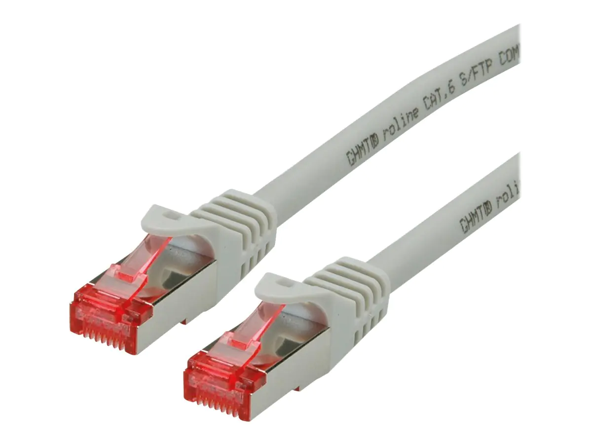 Roline - Patch-Kabel - RJ-45 (M) bis RJ-45 (M) - 30 cm - SFTP, PiMF - CAT 6 - halogenfrei, geformt, verseilt - Grau
