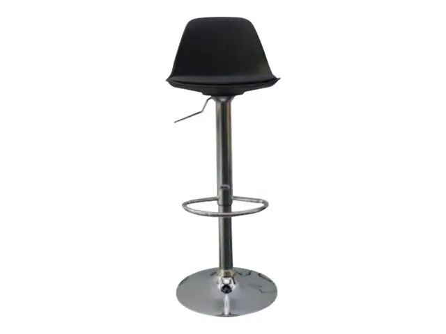 PAPERFLOW Bobba - Barhocker - niedrige Rückenlehne - Drehgelenk - Kunstleder, chrombeschichteter Stahl, spritzgegossenes Polypropylen - Schwarz, Aluminium (Packung mit 2) THBOBBA.35.01