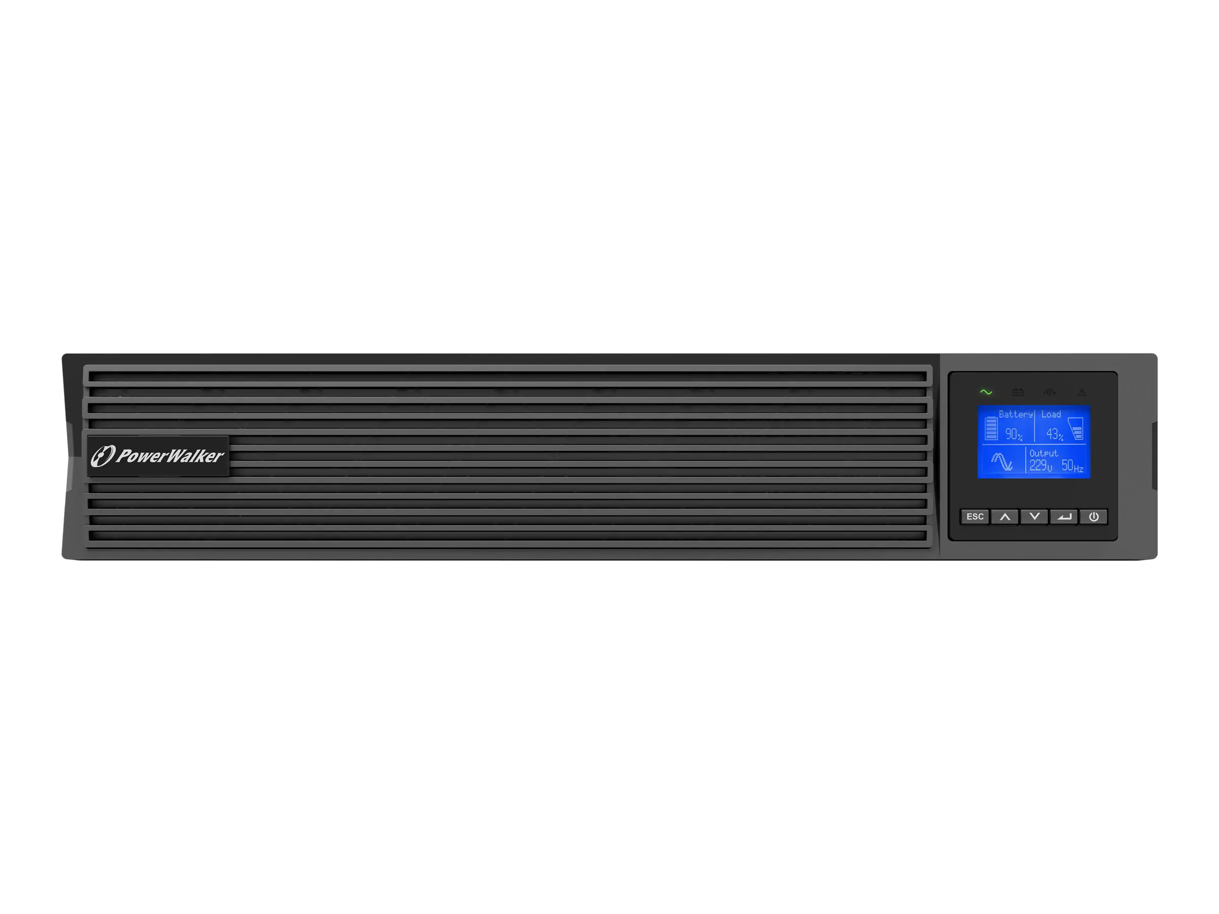PowerWalker VFI 2000 ICR IoT - USV (in Rack montierbar/extern) - AC 160-300 V - 2000 Watt - 2000 VA - 7 Ah - RS-232, USB