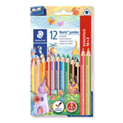 STAEDTLER 128, Schwarz, Blau, Bordeaux, Braun, Grün, Hellblau, Hellgrün, Orange, Pfirsich, Rot, Violett, Gelb, 12 Stück(e) 128 NC12P1