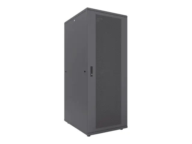 Intellinet Network Cabinet, Free Standing (Standard), 47U, Usable Depth 123 to 773mm/Width 703mm, Black, Flatpack, Max 1500kg, Server Rack, IP20 rated, 19", Steel, Multi-Point Door Lock, One Lock Per Side Panel, Three Year Warranty - Schrank - Schwarz, RA