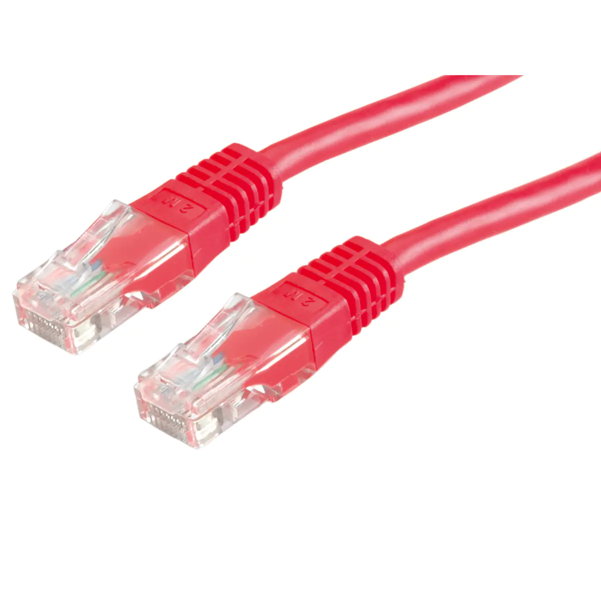 Roline - Patch-Kabel - RJ-45 (M) zu RJ-45 (M) - 2 m - UTP - CAT 5e - geformt - Rot