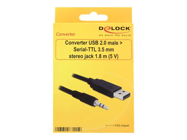 DeLock Converter USB 2.0 > Serial-TTL 3.5 mm stereo jack (5 V) - Serieller Adapter - USB 2.0 - Seriell - Schwarz