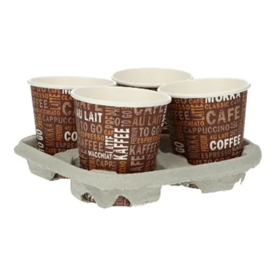 Becherhalter Einweg 4 Becher Karton natur 220 St./Pack.