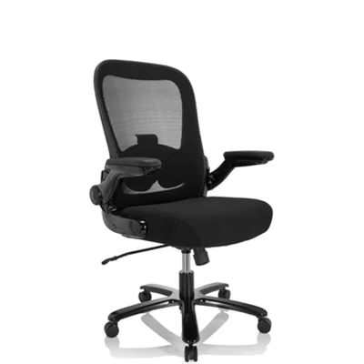 hjh OFFICE Bürodrehstuhl INSTRUCTOR SW I XXL 50-60cm Wippmechanik Rolle universell (für Hart- und Teppichböden) Stahl, lackiert schwarz