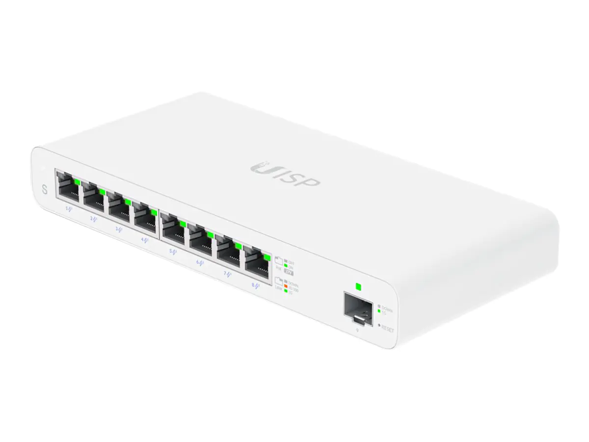 Ubiquiti UISP - Switch - 8 x 10/100/1000 (PoE) + 1 x Gigabit SFP - Desktop - PoE (110 W)