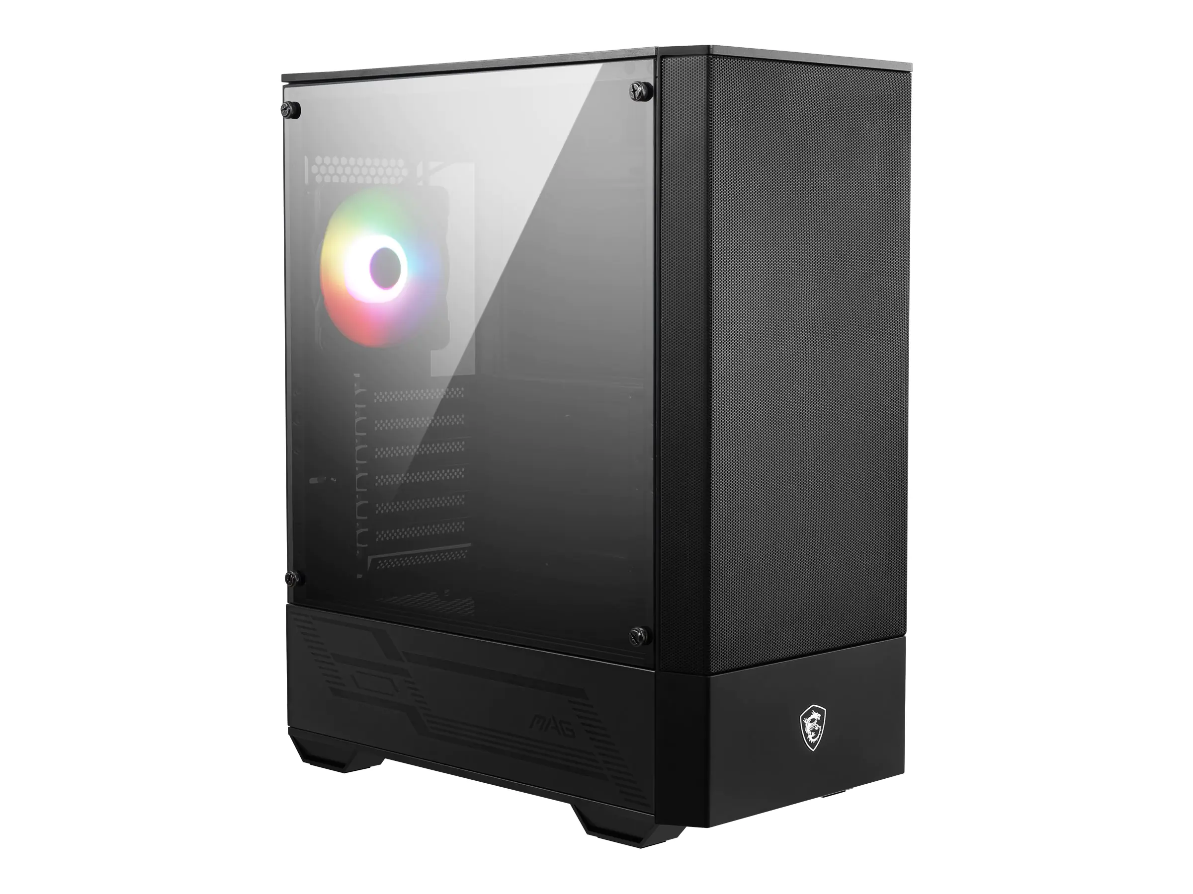 MSI MAG FORGE 111R - Mid tower - ATX - Seitenteil mit Fenster (gehärtetes Glas) - keine Spannungsversorgung (ATX) - Schwarz - USB/Audio